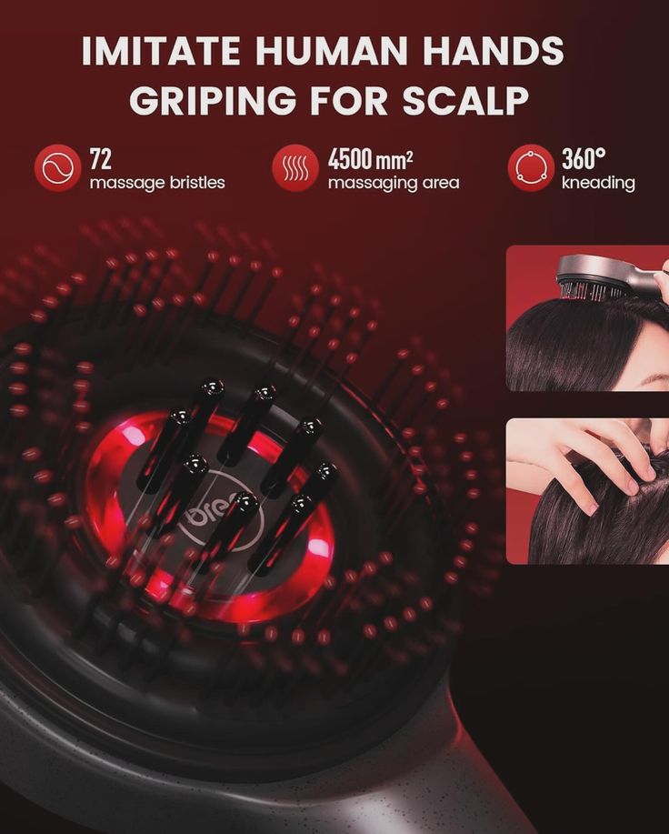Electric Scalp Massaging Brush with Hair Oil Applicator